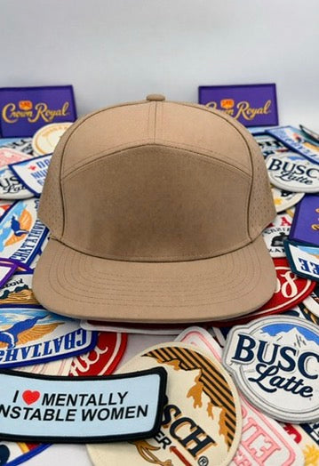 Build-A-Kap Classic Tan 7 Panel Blank Hat