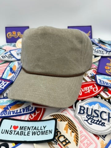 Build-A-Kap Stone Khaki Rope Hat (Brown Rope)