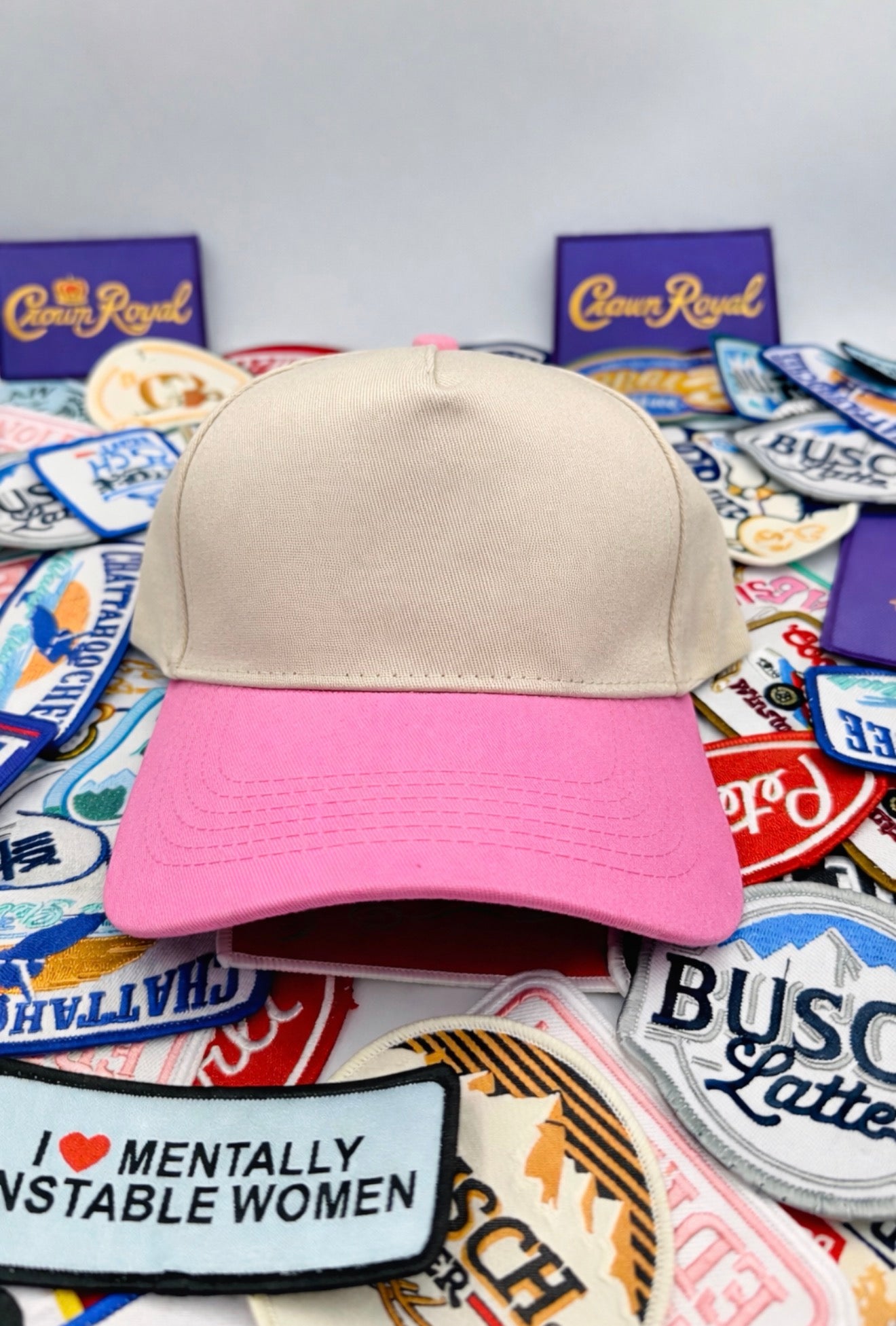 Build-A-Kap Two-Tone Twill Blank Hat Pink