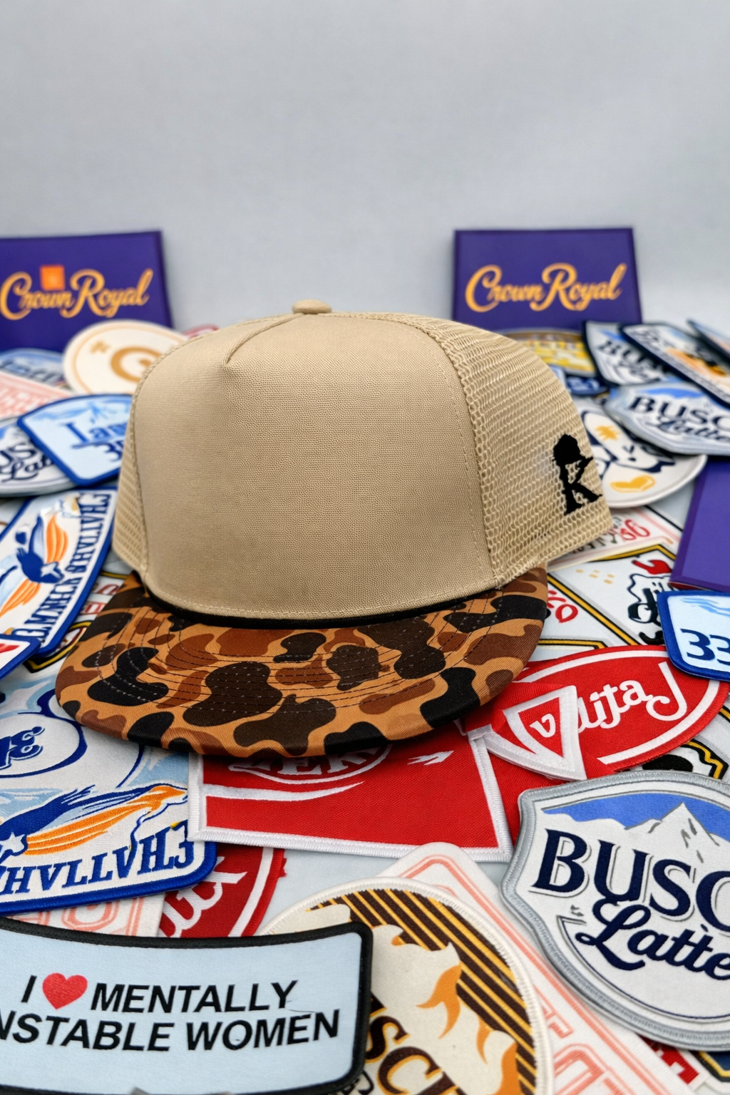 Bone Trucker w/ Camo Brim – Build-A-Kap