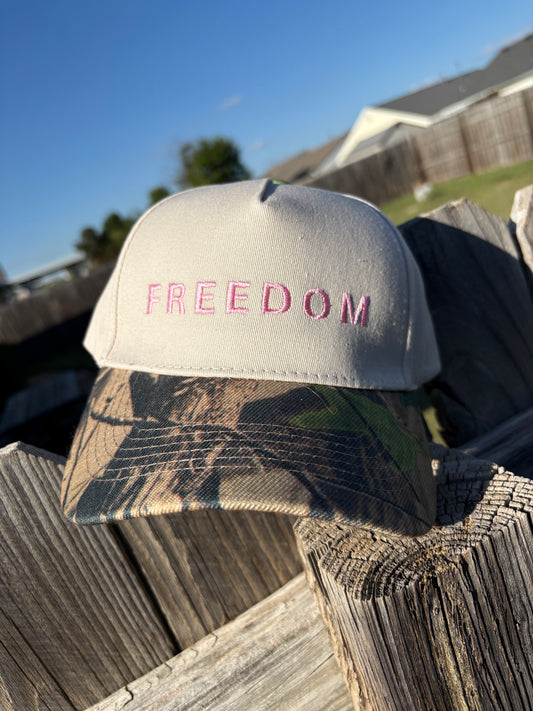 The FREEDOM Cap Pink Text: Charlie Kirk Memorial Fundraiser For Turning Point USA