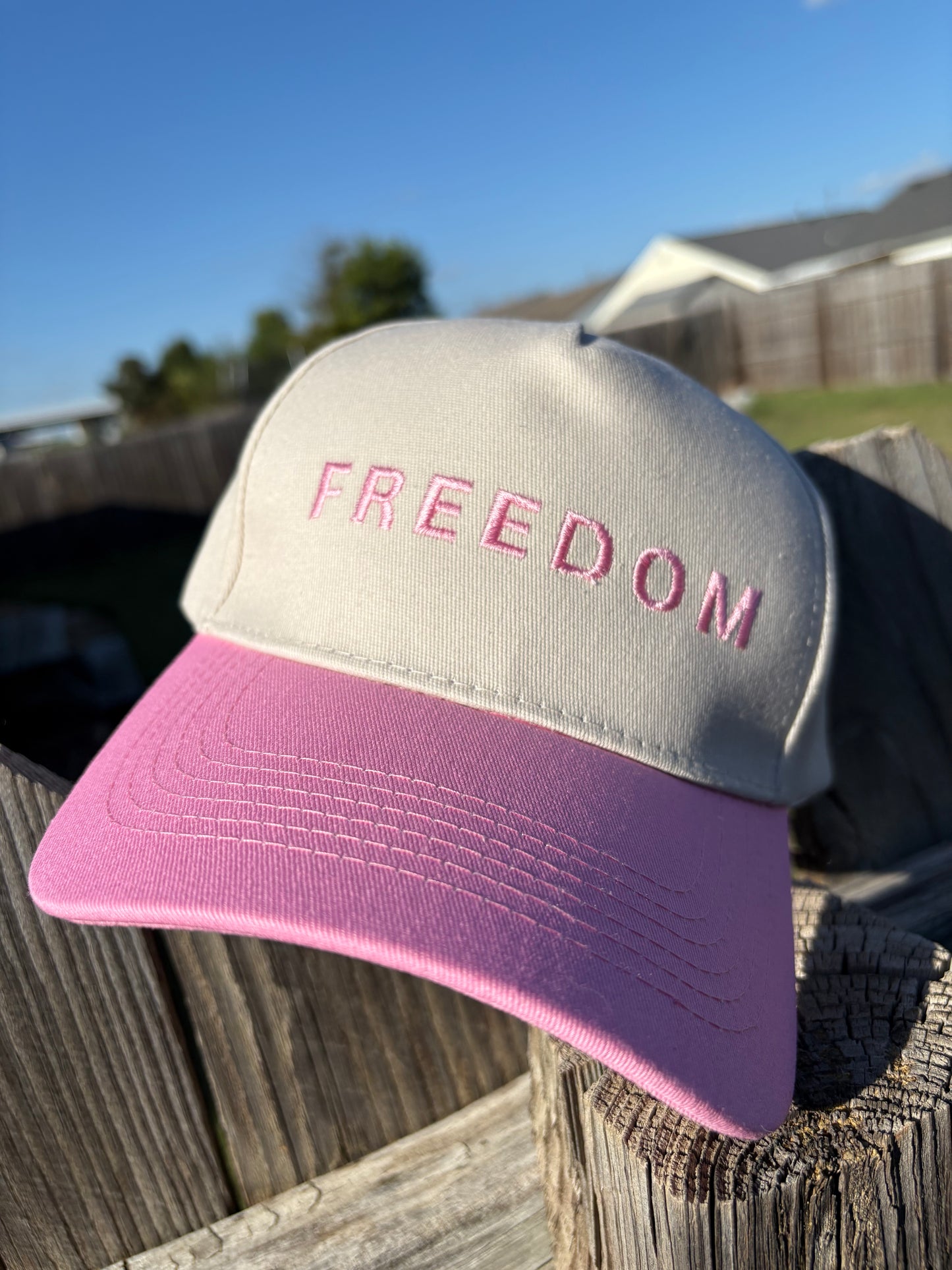The FREEDOM Cap Pink Text: Charlie Kirk Memorial Fundraiser For Turning Point USA