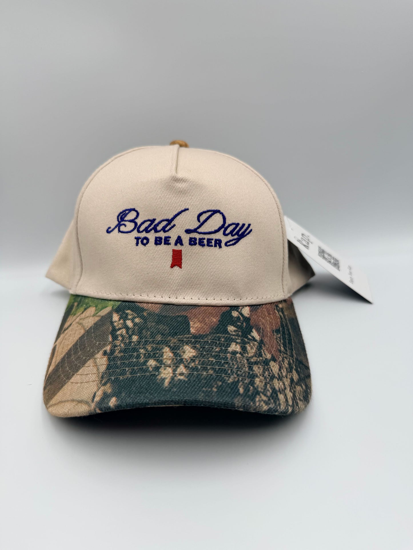 Bad Day To Be a Beer Hat – Camo Brim Embroidered Cap