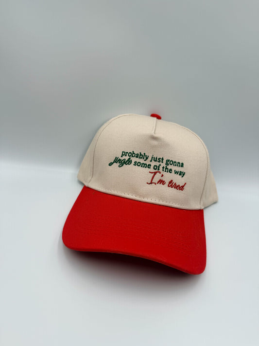Jingle Some of the Way Hat – Red Brim Holiday Cap